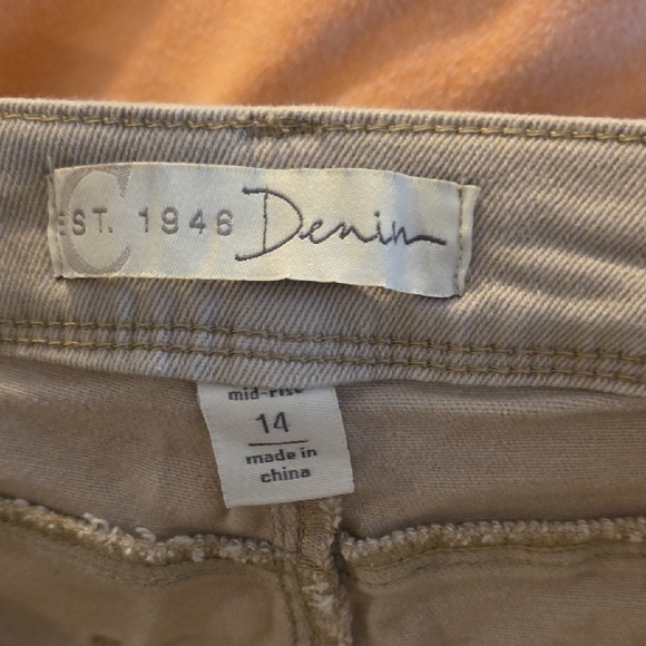 Fringed Tan Women's Jeans - Picture 3 of 3